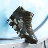o'clock Outdoor Woman Leisure Sneakers Internal Increase Trendy Slip Resistant Flats Shoes Lace-up Camouflage Plus Size