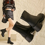 Breakj Platform Ankle Boots Thick Heel 2023 New British Style Retro Nude Boots High Heel Round Martin Boots