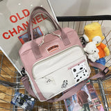 Women's backpack New nylon Kawaii Backpacks for women Cute badge School backpack for girls fashion Shoulder bag 2021 Women's