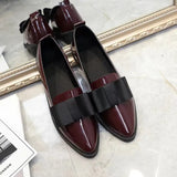 Korean Bowknot Tip Leisure Low-Top Single Shoes Women's Flat-Soled Shallow Mouth Simple Cover Women's Commuter