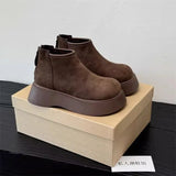 Breakj The Simple Non-Slip Cotton Boots Women 2025 Elegant Temperament Simple Solid Color Round Head Snow Boots High