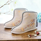 Breakj Boots Positioning Cut Brocade Tassel Clip Cotton And Velvet Women's Cotton Shoes Cloth Shoes Hanfu Shoes Cheongsam Short