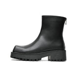 Breakj 2023 New Square Head Thick Bottom Male Rear Zipper Youth Low Tube Medium Heel High Top Martin