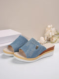 Breakj Spring / Summer 24 New Slope With Slippers Female Thick Bottom With Beach Fish Mouth A Word Slipper