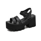 Black Platform Women Sandals Summer 2021 Female Shoes Woman Block Heel Fashion Buckle Causal Sandals Cheap High