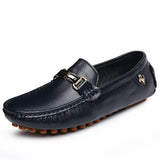 Men Leather Shoes Slip on Driving Flats Men Casual Shoes Mens White Moccasins Soft Sole Lazy Shoes Big Size