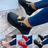 Summer Canvas Women Sneakers Chunky Solid Platform Shoes Thick Bottom Zipper Women's Vulcanized Shoes Ladies