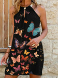 Sexy Off Shoulder Halter Mini Dress Lady New Fashion Print Shift Pullover Dress Party Beach Dress 2022 Casual Commuter