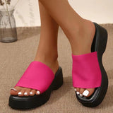 Breakj Word Thick-Bottomed Slippers Large Code 2025 New Thick-Bottomed Head Wide Strip Slippers Women's