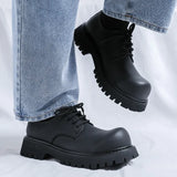 Breakj Top British Style Men's Platform Soft Leather Shoes Men's