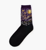 Cotton Socks Funny Oil Painting Fashion Happy Socks Night Winter Male Female Colorful Print Van Gogh Art Sock one
