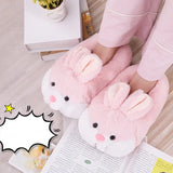 House Slippers Women Winter Animals Fluffy Shoes Kids Living Room Warm Slippers Soft Indoor Rabbit Girls Ladies Flat