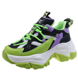Blue Sneakers Women Spring 2021 PU Leather Ladies Platform Shoes Height Increasing Fashion Solid Color Chunky