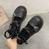 Lolita Shoes Mary Jane Pu Leather Jk Love Girl Student Kawaii Sweet Round Head Waterproof Black Shoes Anime