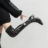 Boots Female Autumn Winter New Leg Boots Female Over The Knee Thick Heel High Heel Square Head Soft Skin Face Super Long Thigh High Heel
