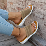 Breakj Female 2024 Summer Thick Bottom Net Cloth Round Set Toe Leisure Versatile Wear Cool