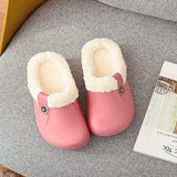 Men's Home Slippers For Woman Plush Waterproof Warm Fur Slippers Clogs Lovers Home Slippers Indoor Floor Shoes For
