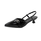 Breakj Temperament Sharp Leather-Skinned Sandals 2025 New Fairy Style Retro Fine Behind The Empty Sandals