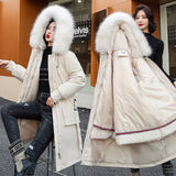 -30 Degrees Snow Wear Long Parkas Winter Jacket Women Fur Hooded Clothing Female Fur Lining Thick Winter Coat