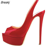 Women Pumps New 14CM Platform High Heels Sexy Gold Silver Crocodile Pattern Open Toe Sandals Gladiator Party Dress Woman