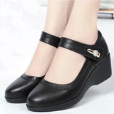 De Mujeres Women Cute Sweet Red Slip on High Heel Shoes Lady Casual Comfortable Autumn Pumps Female Black Shoes