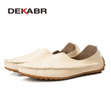 Hollow Out Breathable New 2021 Summer Split Leather High Quality Fashion Casual Shoes Men Lovers Couple Flat Loafer