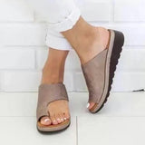 Large-Size Toe Sandals Flat-Soled Solid-Color Sandals Women's Thick Soles Women's Sandals Direct
