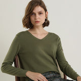 Sweater 2020 New V-neck Female Long-sleeved Knitted Pullover Jumper Pull Femme Clothes White Loose Thin Good