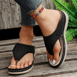 Breakj New Outdoor Large-Size Roman Sandals Casual Comfortable Hollow Thick Bottom Clip Cool Slippers