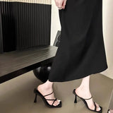 Breakj Fine-Heeled Temperament Silver Cool Slippers Fairy Shoes Wear 2025 New Summer Small High Heels