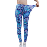 Fashion Women Leggings Beautiful Leaf Floral Printing High Waist Jeggings Stretch Pant Sexy Hot Sale Clothing