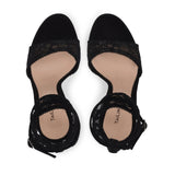 Black Gold Sexy Net Cloth Lace Super High Heels Sandals Large Size Fashion Women's