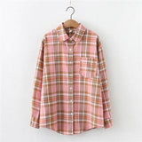 Style Plaid Shirts Women 2021 New Loose Design Blouse Lady Long Sleeve Blouses Cotton Casual Shirt Women Tops