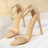 Breakj Fashion Sexy Sandals Ultra High Heel Suede Open Toe With Summer