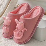 Winter Slippers Cute Cartoon Cat Women Warm Plush Woman Slip On Flat Female Soft Shoes Ladies Comfortale House Shoe