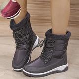 Women's Waterproof Fur Snow Boots 2022 Winter Warm Long Plush Ankle Boots Platform Non Slip Cotton Padded Shoes