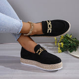 Women Casual Slip-on Shoes Platform Comfortable Espadrille Barefoot Loafers Round Head Plus Size