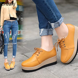 Spring Moccasins Women Flats Fashion Flat Platform Shoes Women's Loafers Autumn Ladies Lace-up Flats Female Shoes