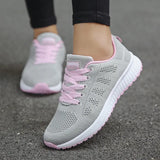 Casual Shoes Fashion Breathable Walking Mesh Flat Shoes Woman White Sneakers Women 2020 Tenis Feminino Female
