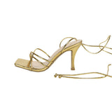 Breakj Women's High-Heeled Sandals Square Head Sheel-Shoe Sexy Strap High Heels Fashion Women's