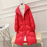 Winter Stand Collar Solid Long Down Jacket Women 90% White Duck Down coat Yellow Down Parka Blue Thick Warm Snow