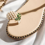 Slippers Women Shoes Summer sandals Beach Pineapple Flat Slippers Outside Slides Zapatos De Mujer Shining Crystal Ladies