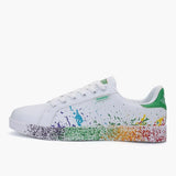 Flat Sneakers Lace up Colorful Graffiti Platform Female PU Flats Fashion Ladies Walking Vulcanized Shoes 2021 Spring