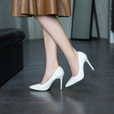 Breakj 2025 New Sharp-Cut Patent Leather Solid Color Bag Head Pedal Shallow High Heels Commuting Interview French