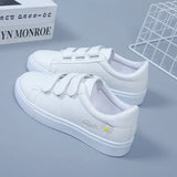 2021 Women Vulcanized Shoes Fashion PU Leather White Shoes Casual Sneakers Woman Lightweight Ladies Flat Shoes Zapatillas