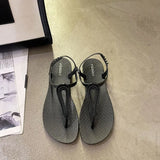 New Women's One-line Strap Sandals Roman Fashion Flat Sandals Casual Beach Sandals Women Ladies Shoes