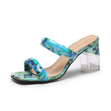 2022 New PVC Women Sandals Sexy Slip-On Clear Transparent Heels Full Colour High Heels Party Shoes Sandals Women Size