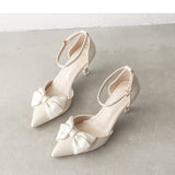 Breakj Bridesmaid Shoes Summer 2025 New Famous Temperament High Heels Fine Heel Sweet Bow Bow Head Sandals