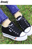 2023 New Women's Canvas Shoes Fashion Lace-Up Ladies Trainers Casual Sneakers Women High Heels Platform White