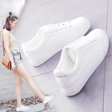 Fashion Shoes Women's Vulcanize Shoes Spring New Casual Classic Solid Color PU Leather Shoes Women Casual White Shoes